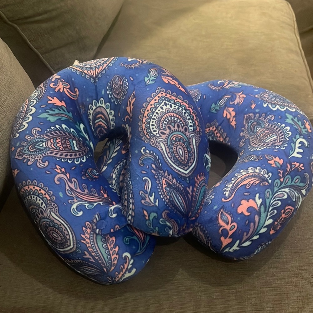 Two travel neck pillows